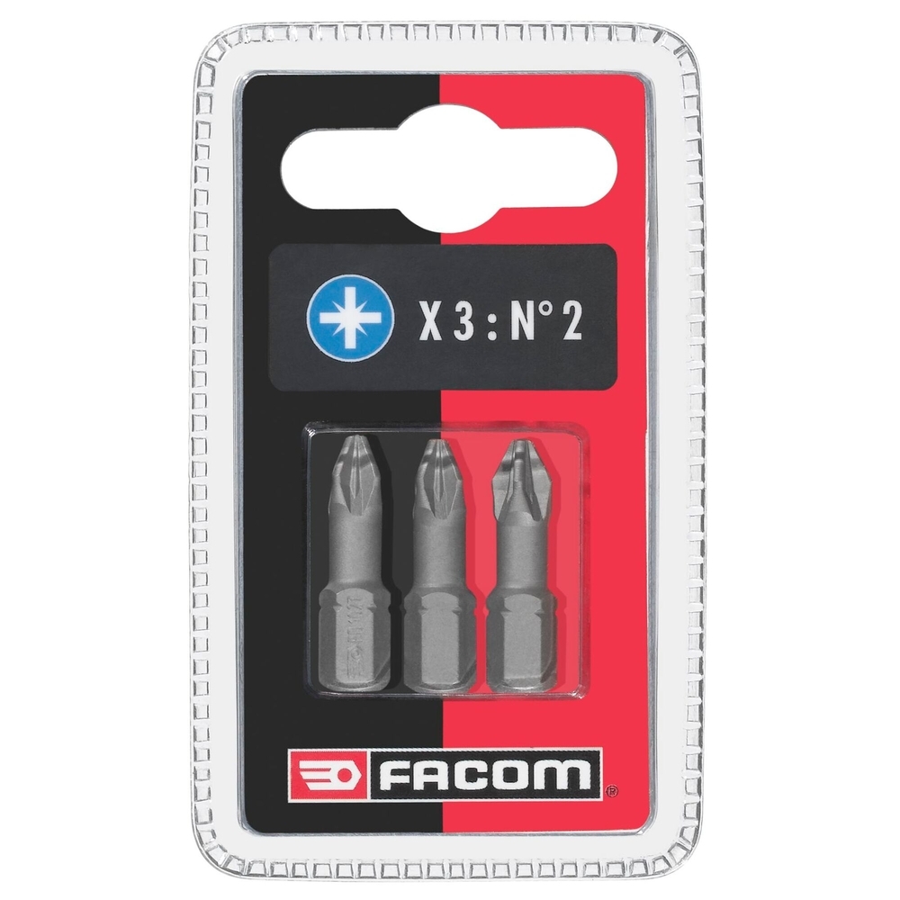 Jeu de 3 embouts High Perf' série 1 pour vis Pozidriv - Par 10 - FACOM - ED102T.J3
