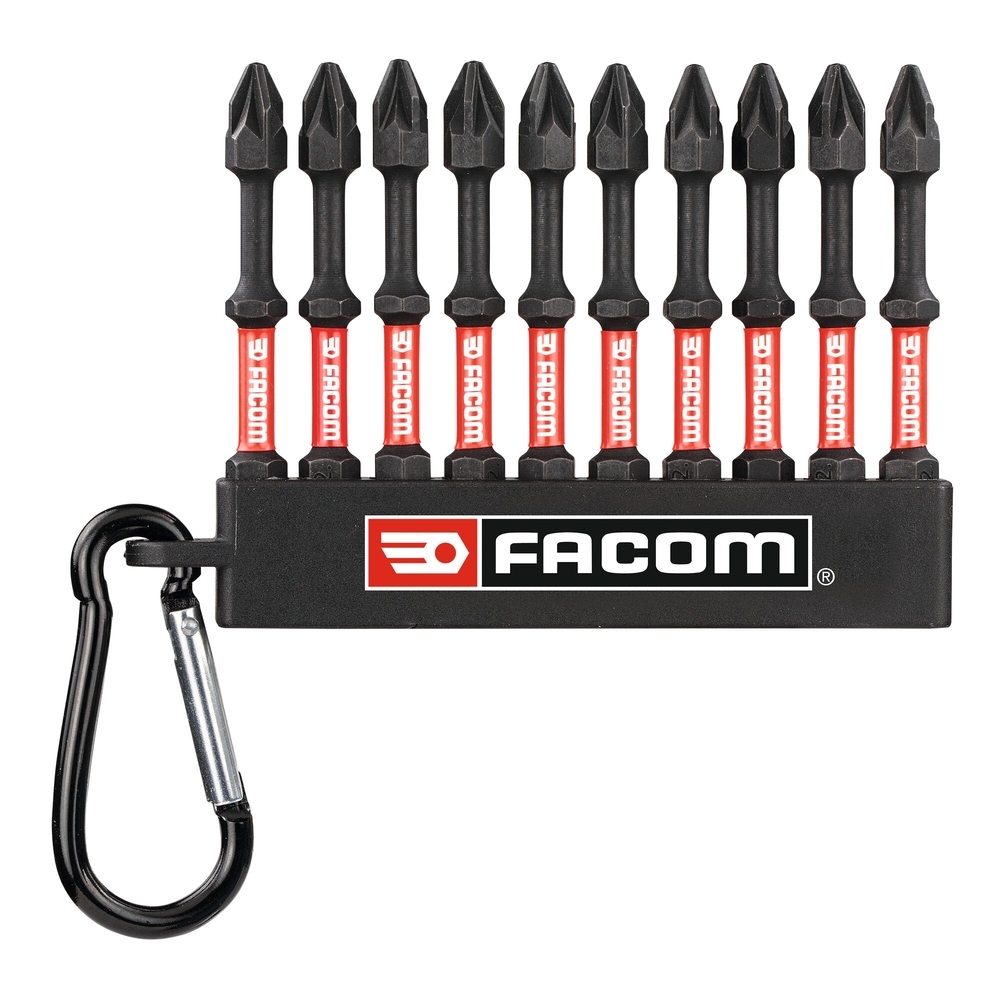 10 embouts impact sur support PZ1x2 - Par 50 - FACOM - END.JP101