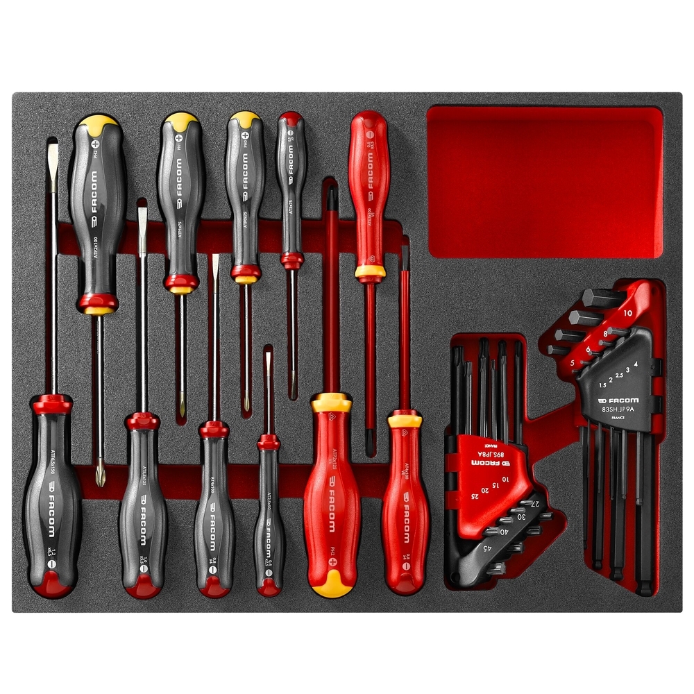 Module en mousse de tournevis et clés, 28 outils - FACOM - F50031049