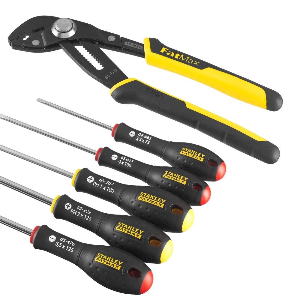Pince multiprise verrouillage 250mm + tournevis d'électricien + Phillips - 6 pcs - FMHT0-62639 - STANLEY FATMAX