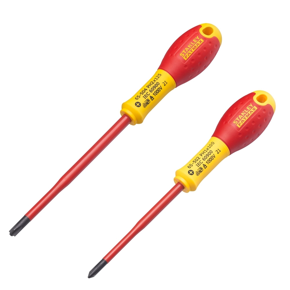 Tournevis borniers isolés 1000 V PH1 x 100 mm et PH2 x 125 mm - jeu de 2 pièces - FMHT0-62648 - STANLEY FATMAX