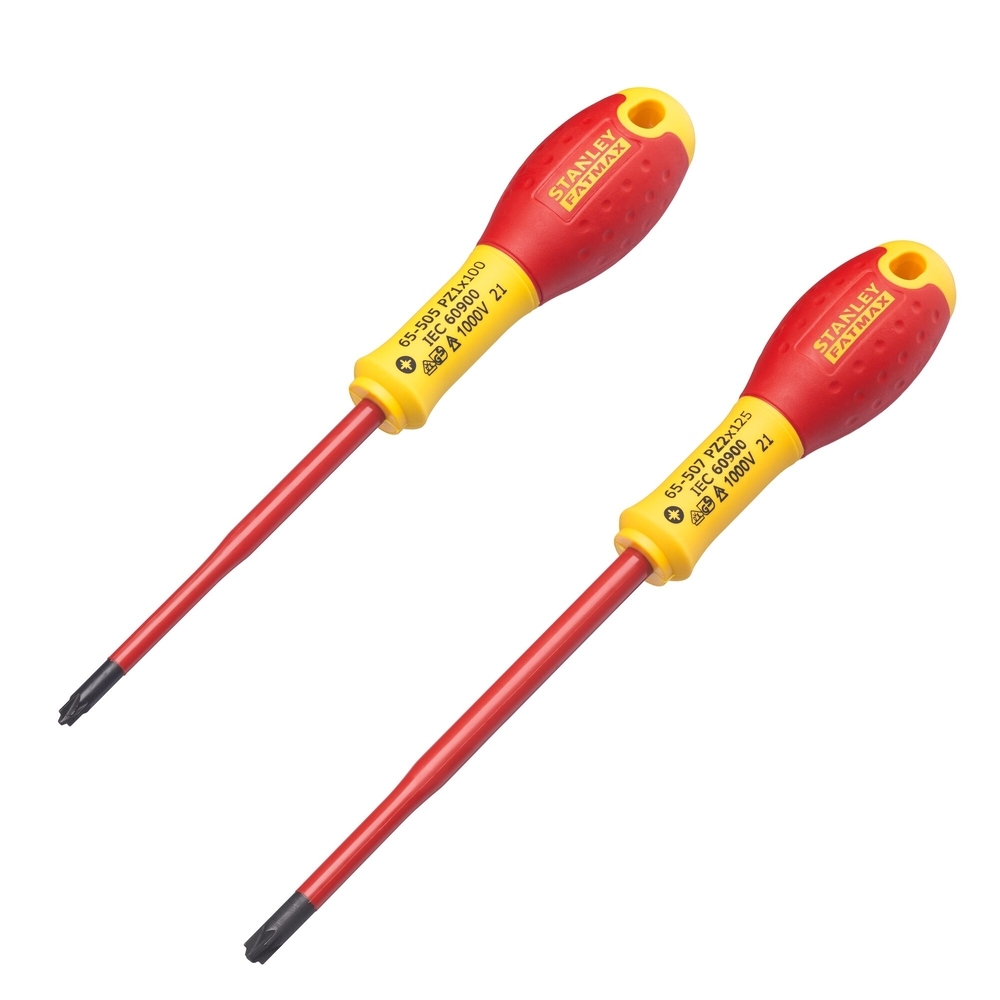 Tournevis borniers isolés 1000 V PZ1 x 100 mm et PZ2 x 125 mm - jeu de 2 pièces - FMHT0-62649 - STANLEY FATMAX