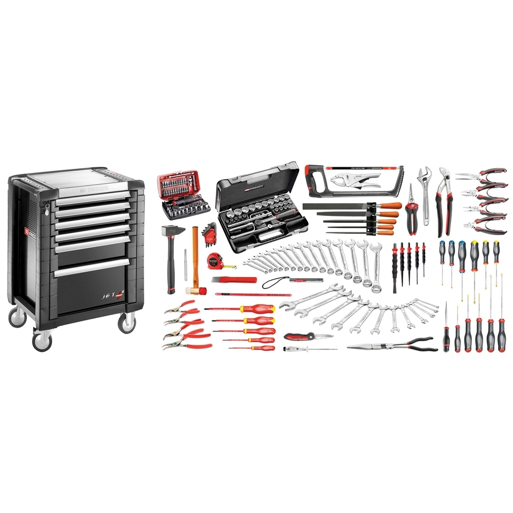 Sélection mécanicien 165 outils + servante 6 tiroirs - FACOM - JET6.M130A