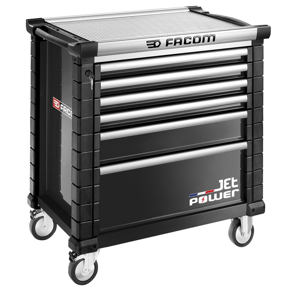 Servante JETM4 6 tiroirs noire avec tiroir énergisé - FACOM - JET.6NM4APOWER