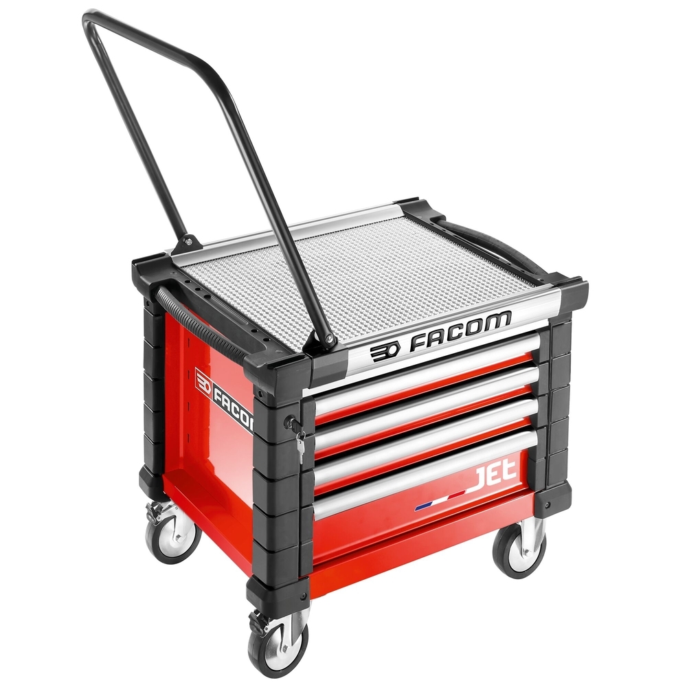Coffre roulant JET 4 tiroirs - 3 modules par tiroir rouge - FACOM - JET.CR4M3A