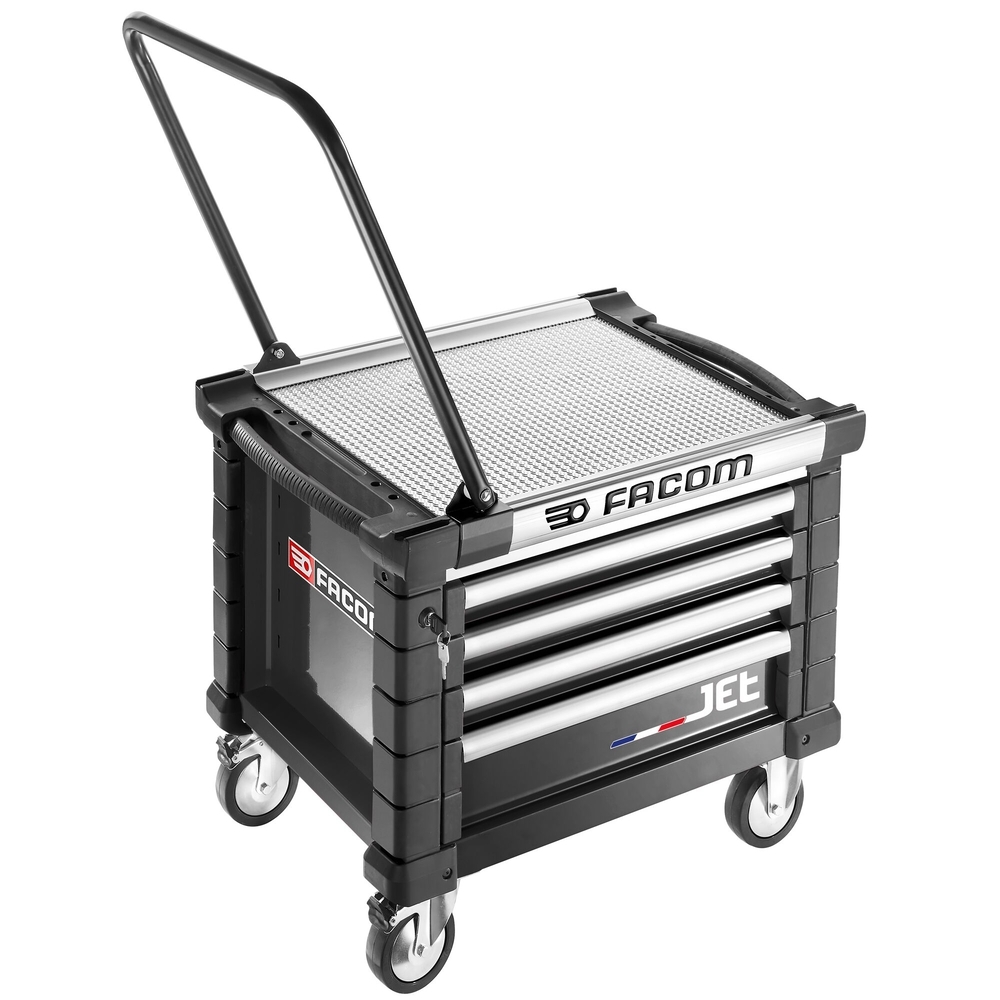 Coffre roulant JET 4 tiroirs - 3 modules par tiroir noir - FACOM - JET.CR4NM3A