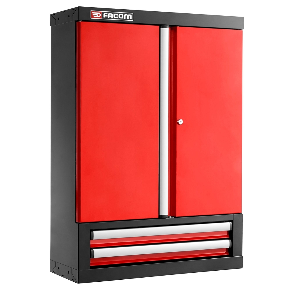 Meuble haut simple 2 portes pleines 2 tiroirs rouge - FACOM - JLS3-2202