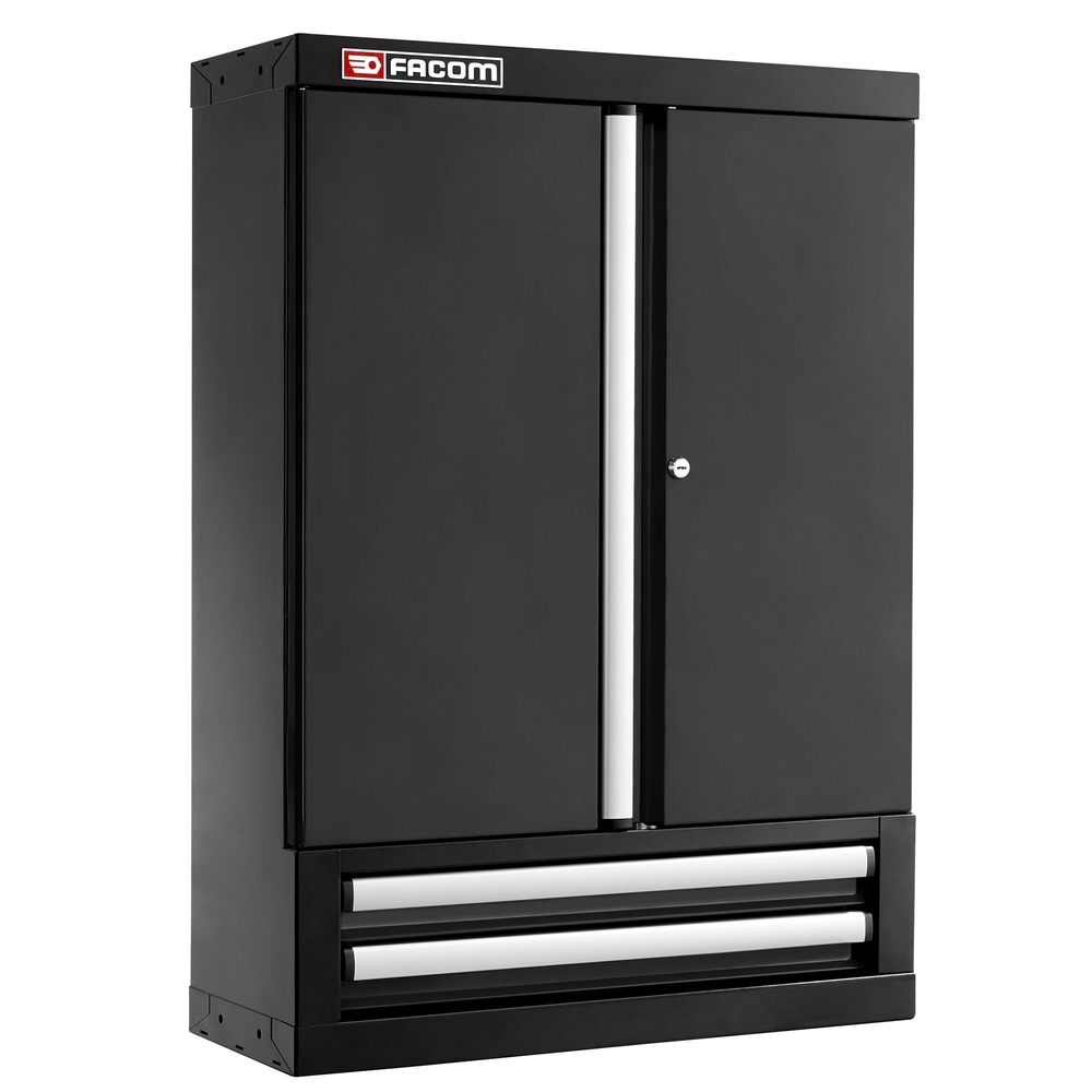 Meuble haut simple 2 portes pleines 2 tiroirs noir - FACOM - JLS3-2202BS