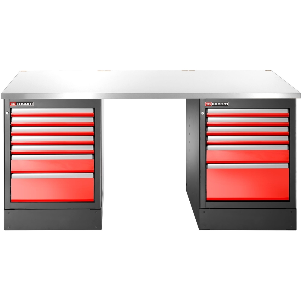 Établi 2,2 m 13 tiroirs 569 x 421 mm plateau inox version haute - FACOM - JLS3-2MS13DH