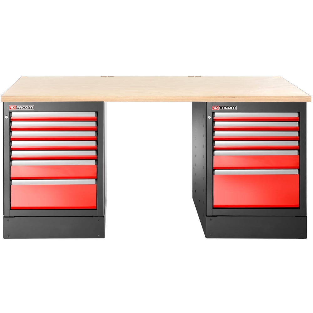 Établi 2,2 m 13 tiroirs 569 x 421 mm plateau bois version haute - FACOM - JLS3-2MW13DH