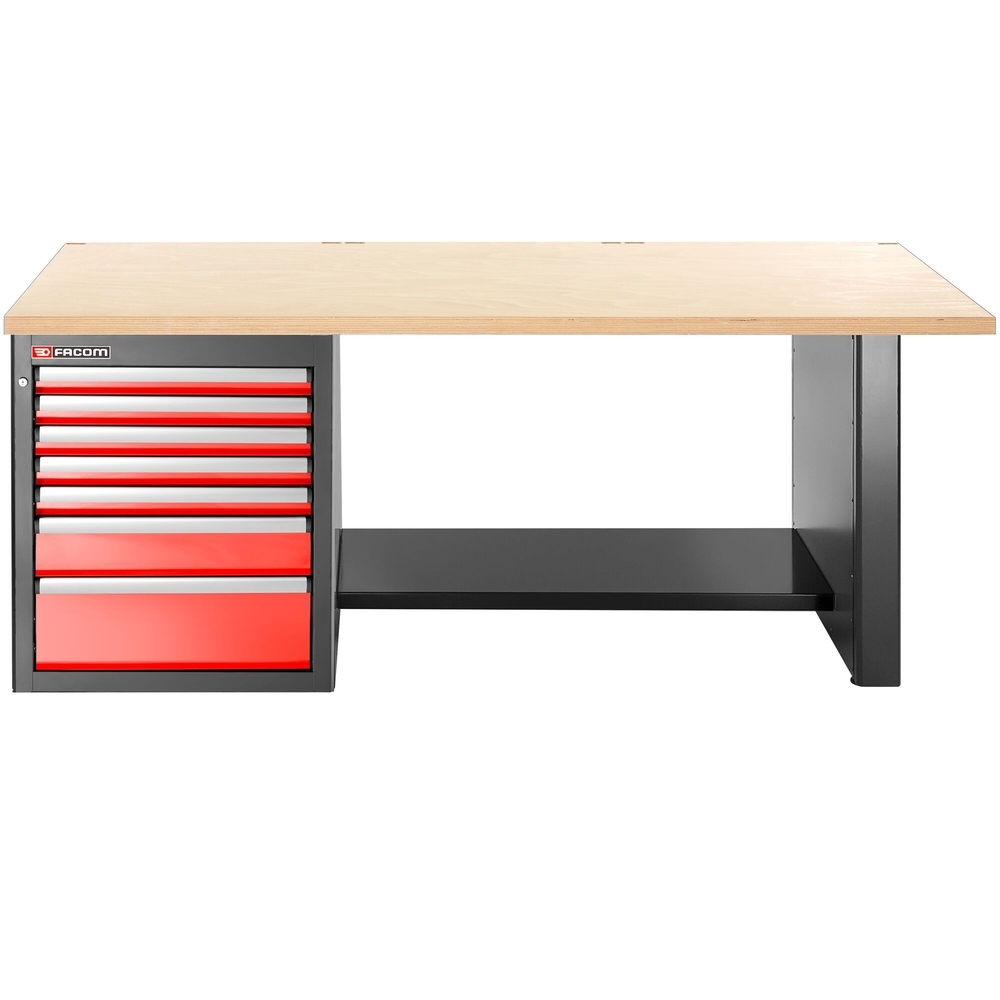 Établi 2,2 m 7 tiroirs 569 x 421 mm plateau bois version basse - FACOM - JLS3-2MW7DL
