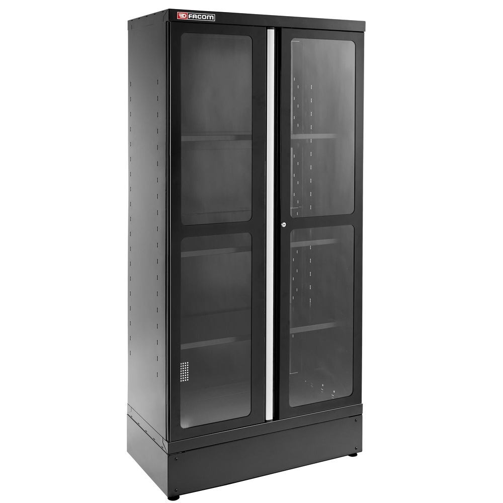 Armoire 2 portes vitrées plexi 3 étagères L 1000 x p 506 x h 2060 mm noire - FACOM - JLS3-A1000PVBS