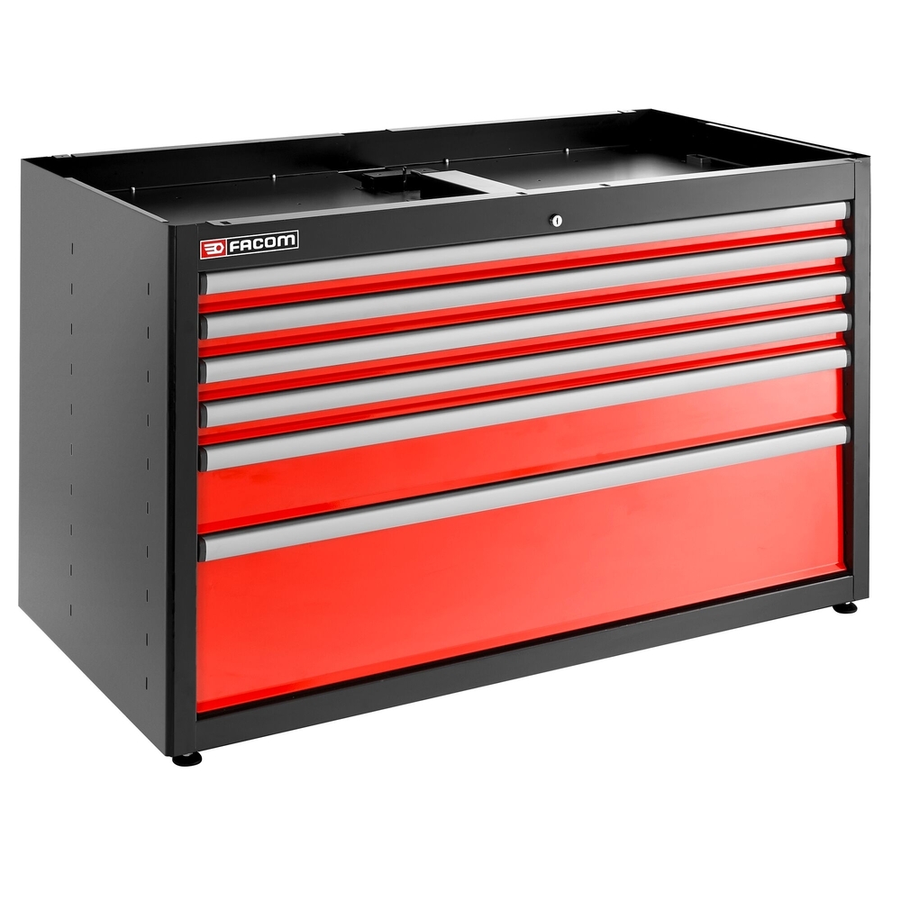 Meuble bas double 6 tiroirs 1269 x 421 mm rouge - FACOM - JLS3-MBD6T