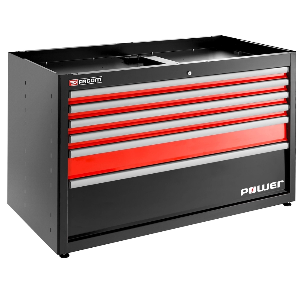 Meuble bas double 6 tiroirs avec tiroir POWER 1269 x 421 mm rouge - FACOM - JLS3-MBDPOWER