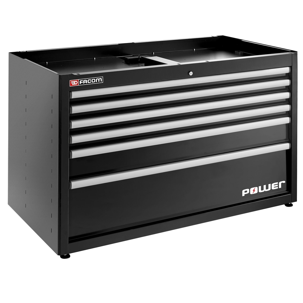 Meuble bas double 6 tiroirs avec tiroir POWER 1269 x 421 mm noir - FACOM - JLS3-MBDPOWERBS