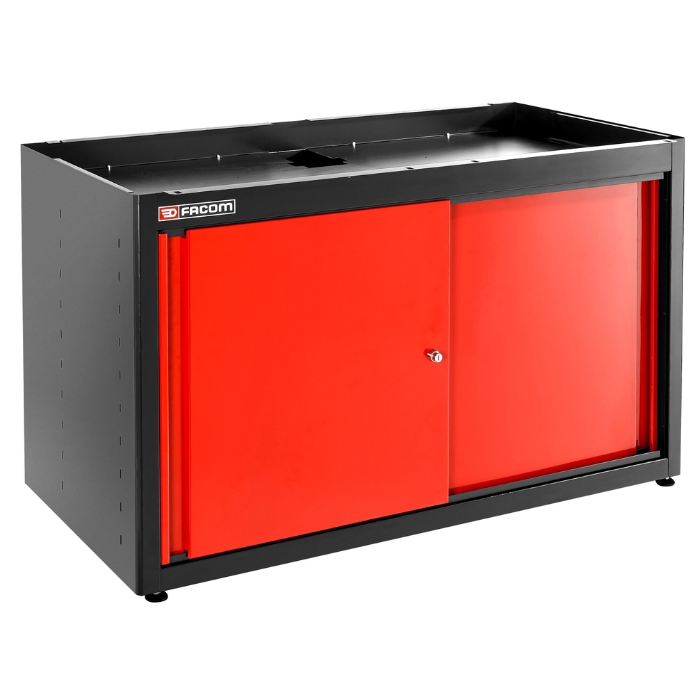 Meuble bas double 2 portes pleines coulissantes 1 étagère rouge - FACOM - JLS3-MBDPP