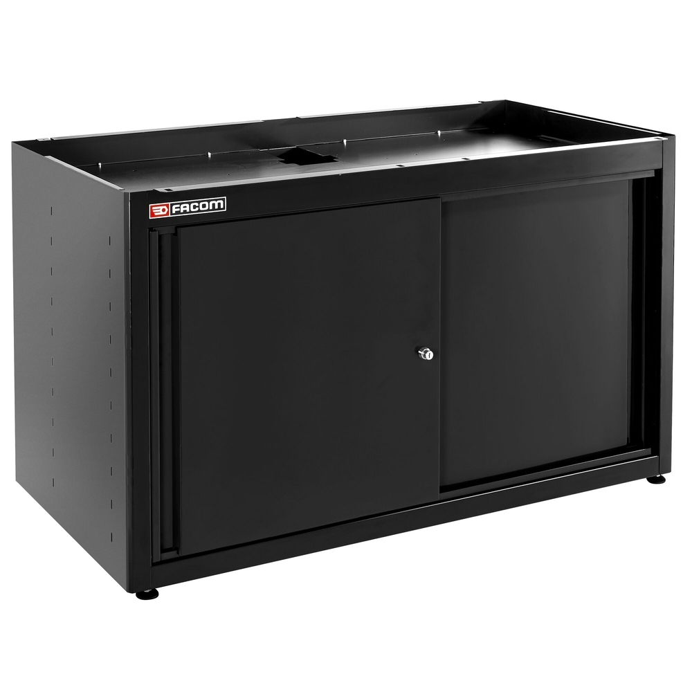 Meuble bas double 2 portes pleines coulissantes 1 étagère noir - FACOM - JLS3-MBDPPBS