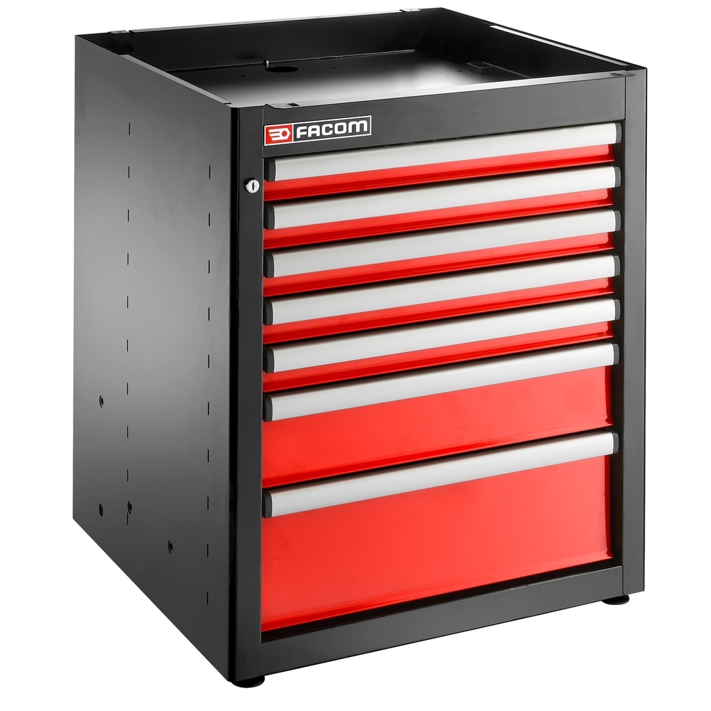 Meuble bas simple 7 tiroirs 569 x 421 mm rouge - FACOM - JLS3-MBS7T
