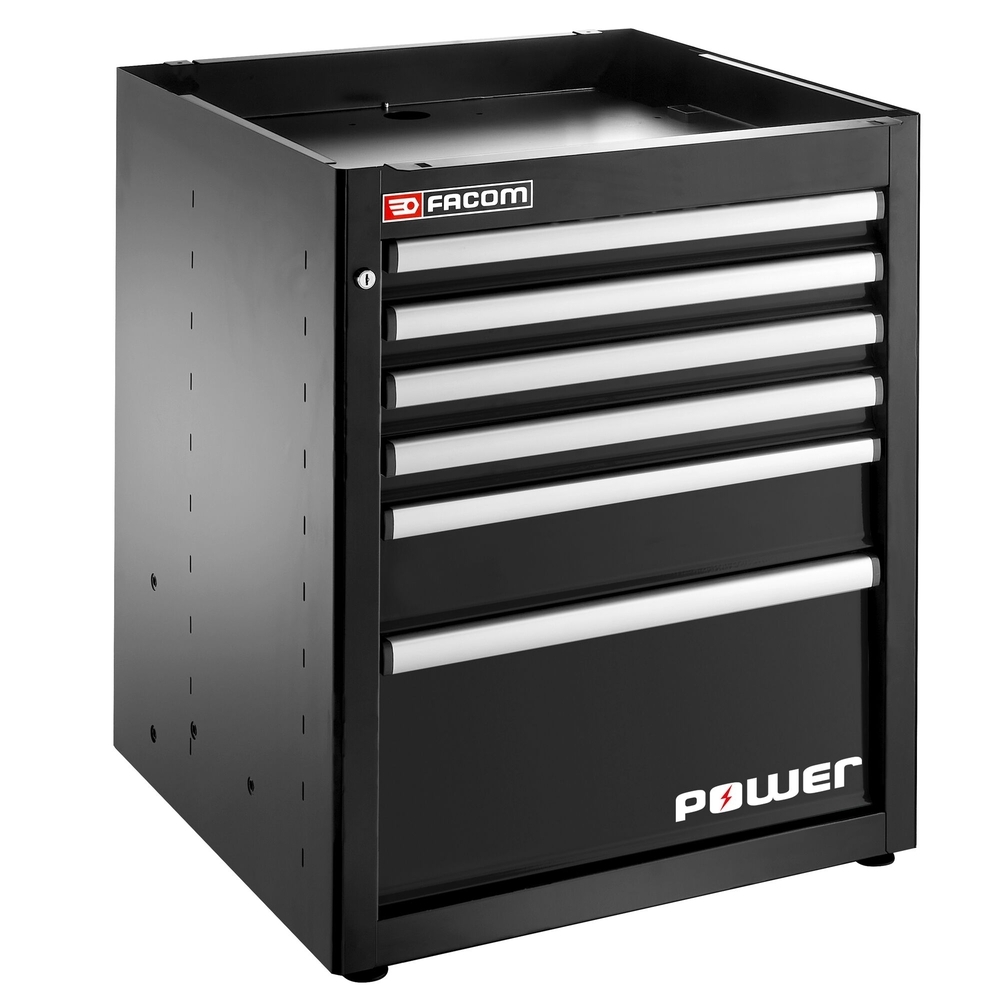 Meuble bas simple 6 tiroirs avec 1 tiroir POWER 569 x 421 mm noir - FACOM - JLS3-MBSPOWERBS