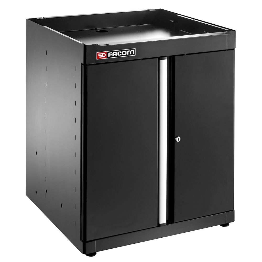 Meuble bas simple 2 portes pleines 1 étagère noir - FACOM - JLS3-MBSPPBS