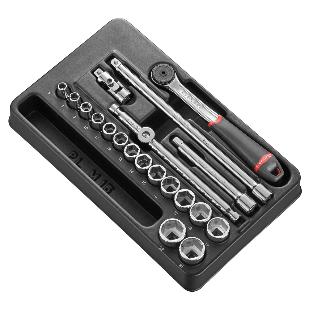 Module douilles 6 pans métriques 20 pièces 3/8