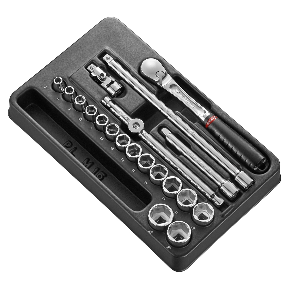 Module douilles 6 pans métriques - 20 pièces 3/8