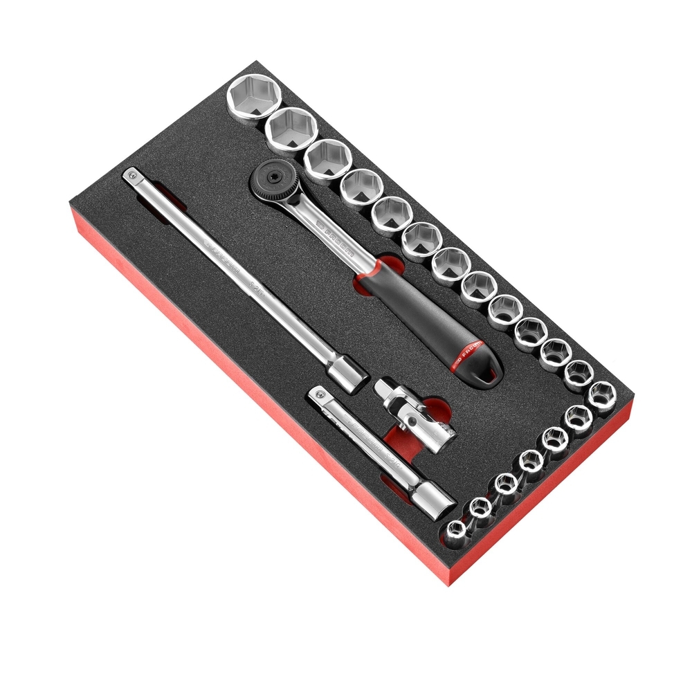 Module mousse douilles 12 pans en pouces 23 pièces 1/2