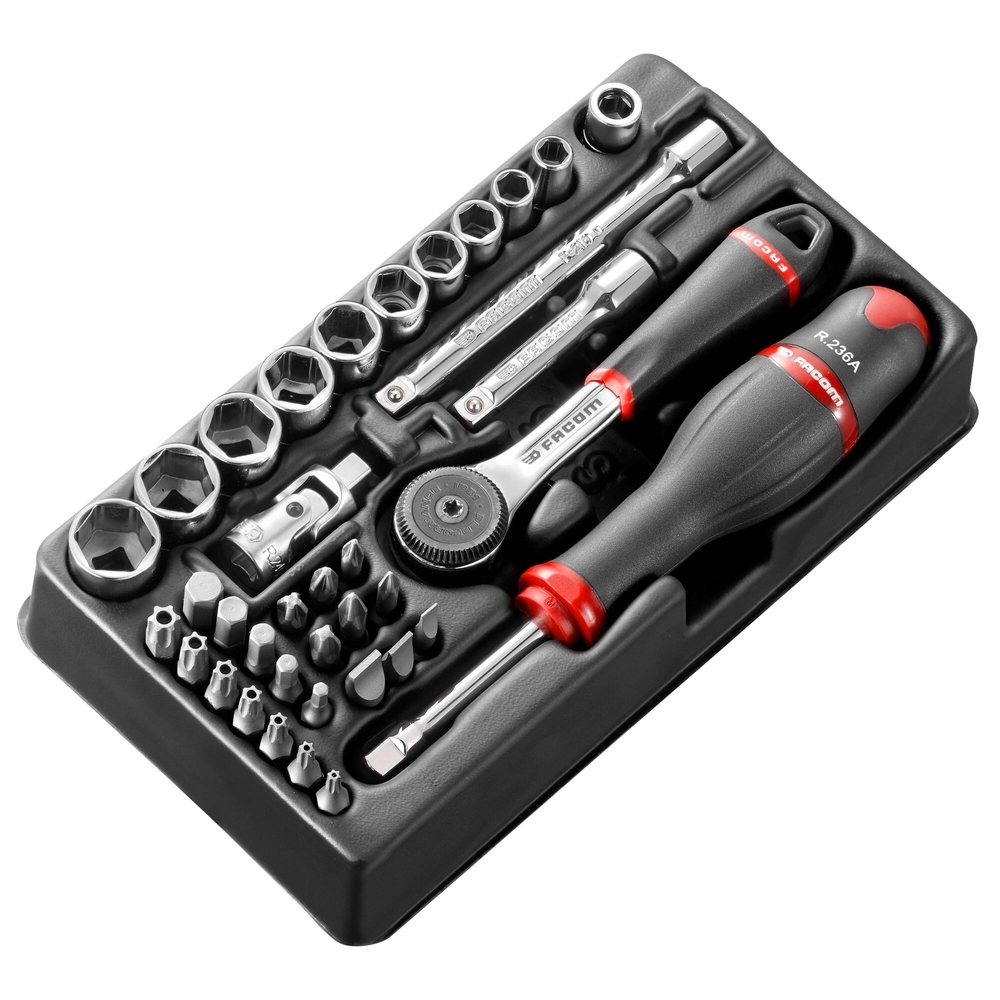 Module douilles 6 pans métriques et embouts 37 pièces 1/4