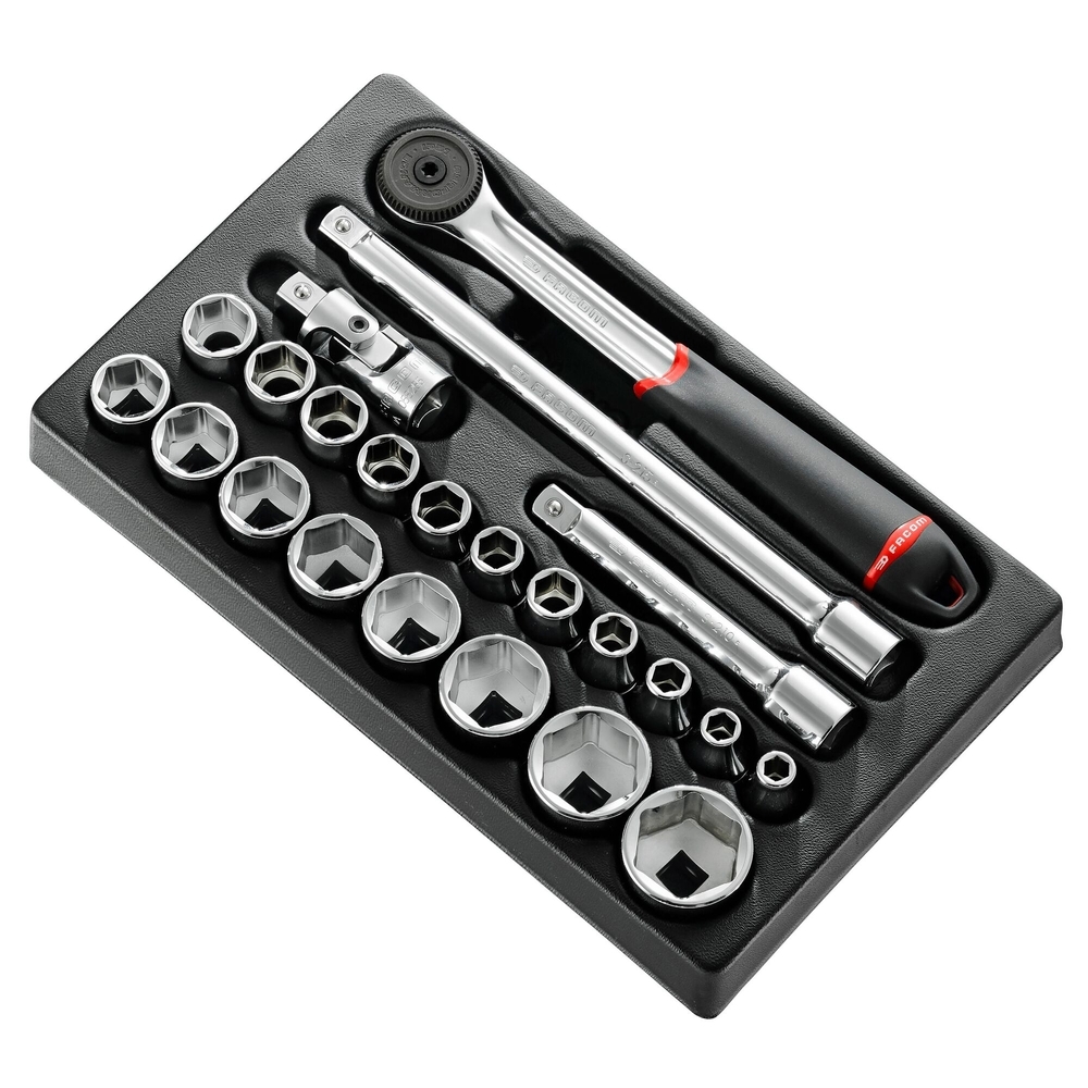 Module douilles 6 pans métriques 23 pièces 1/2