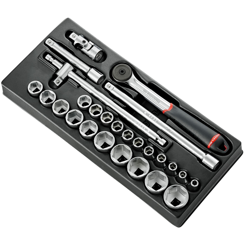 Module douilles 6 pans métriques 26 pièces 1/2