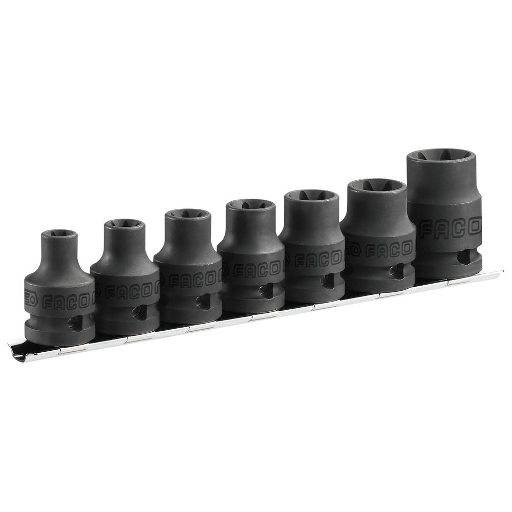 Jeu de 7 douilles impact Torx sur rack 1/2 - FACOM - NSTX.J7