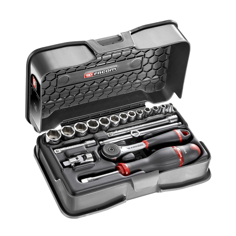 Coffret douilles 6 pans métriques 19 pièces 1/4