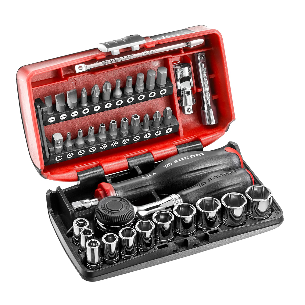 Jeu de 38 douilles 6 pans métriques 1/4