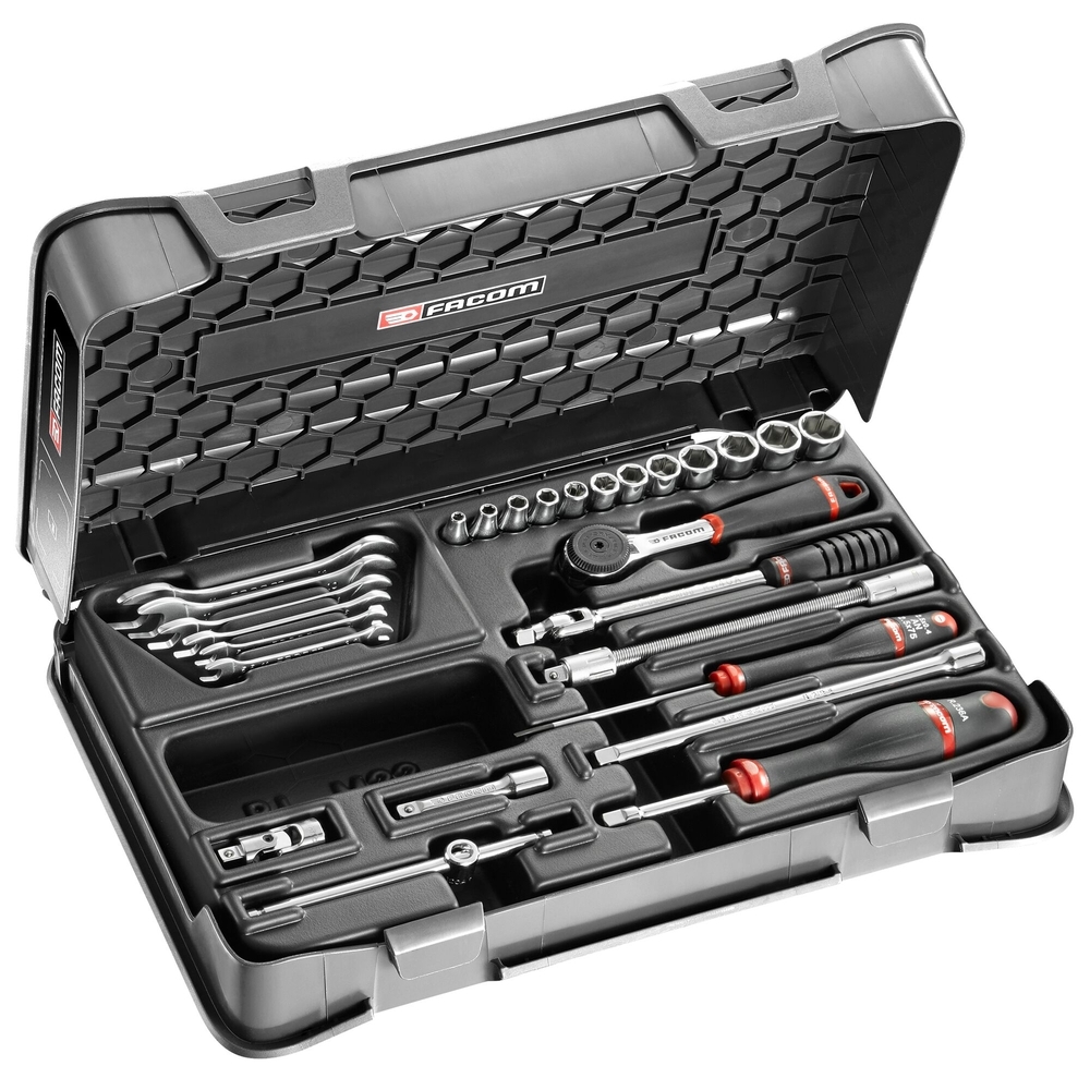 Coffret douilles 6 pans métriques et clés - 27 pièces 1/4