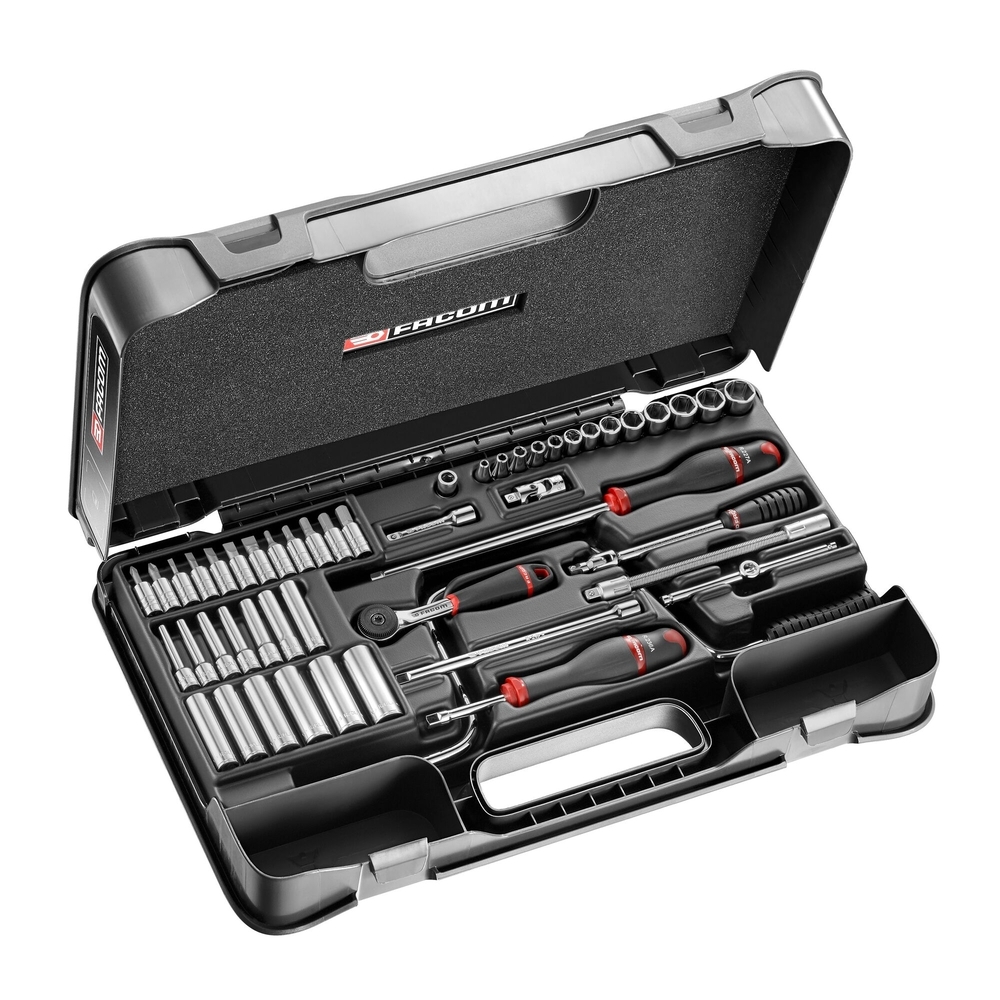 Coffret 61 douilles 1/4' 6pans mm - FACOM - R.450BP