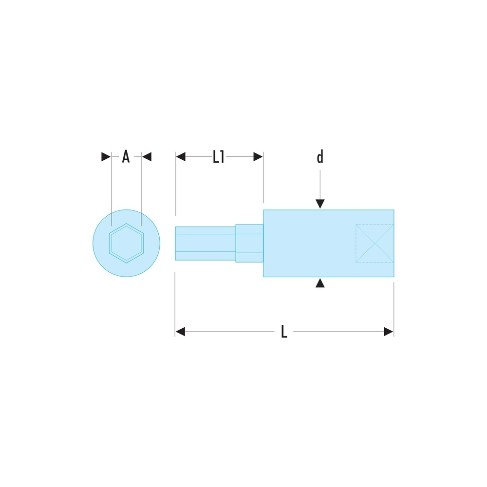 Douil- tournevis 1/4' 6p 8 mm - FACOM - RT.8