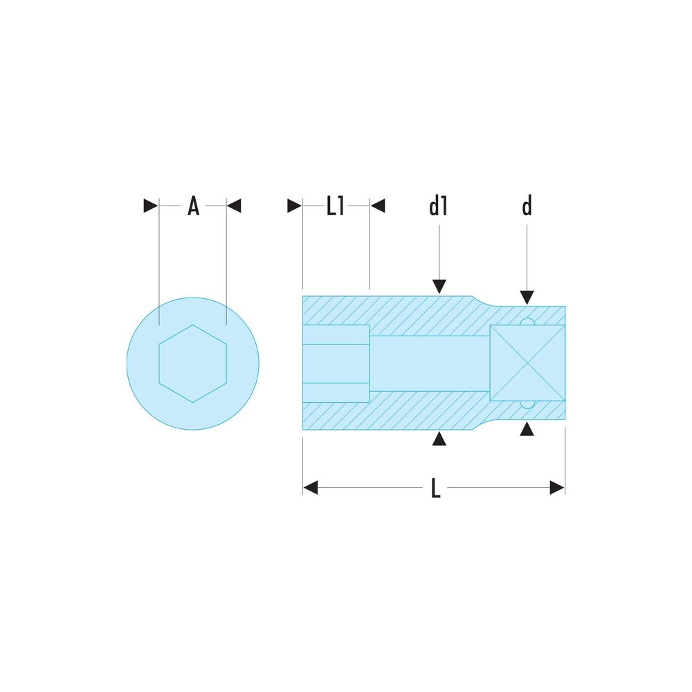 Douille 1/2' 6 pans 1/2 - FACOM - S.1/2H