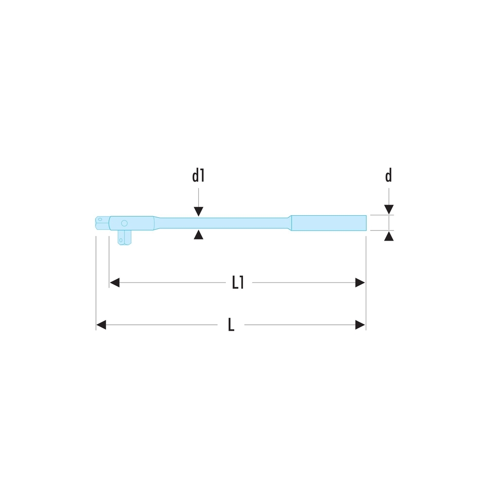 Poignee 1/2 articu.long.metal. - FACOM - S.145