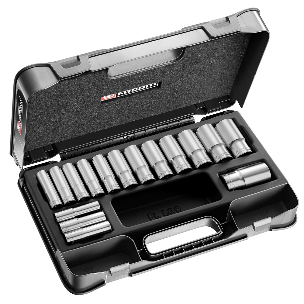 Coffret douilles longues 12 pans métriques 16 pièces 1/2