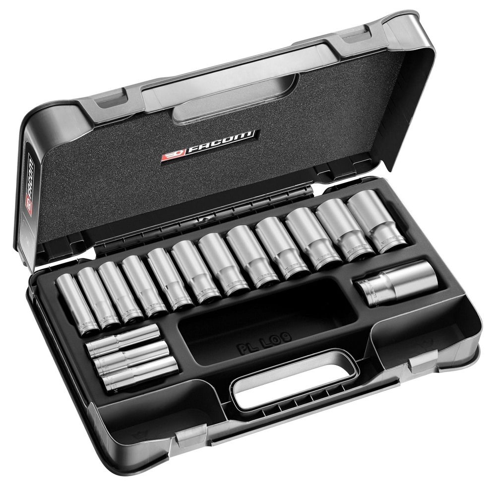 Coffret douilles longues 6 pans métriques 16 pièces 1/2