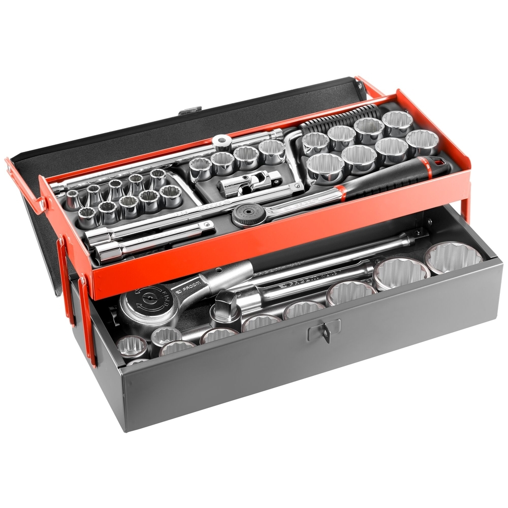 Coffret de douilles 12 pans - de 8 à 50 mm - de 1/2