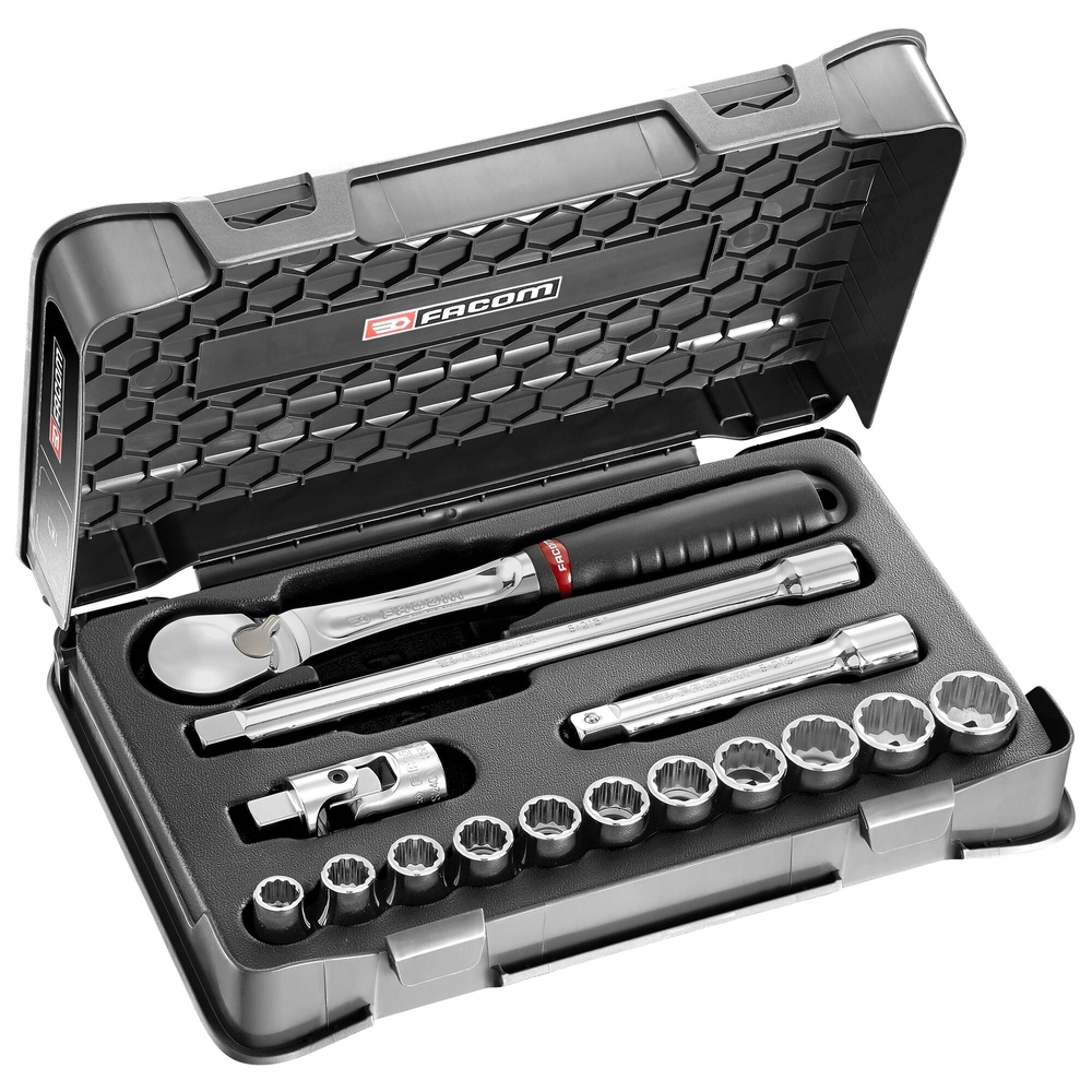 Coffret douilles 12 pans en pouces 15 pièces 1/2