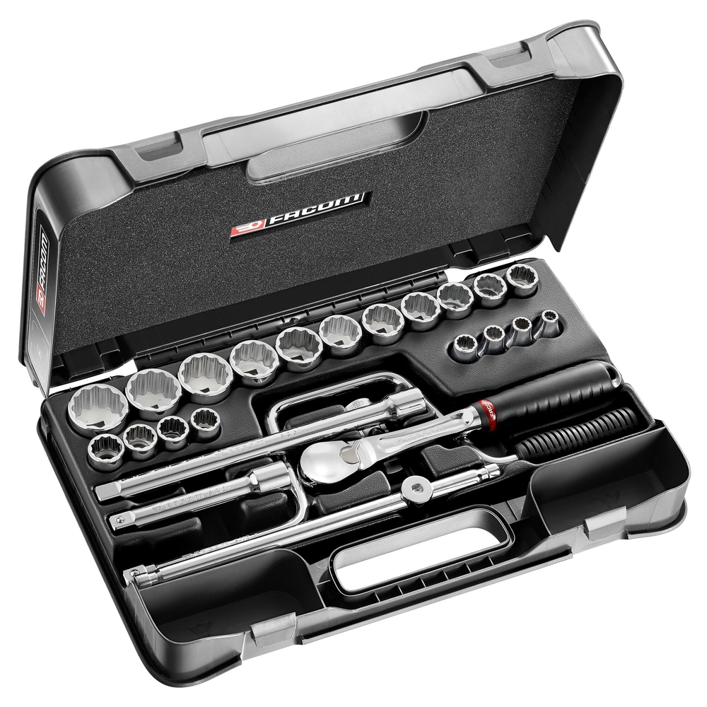 Coffret douilles 12 pans en pouces 25 pièces 1/2