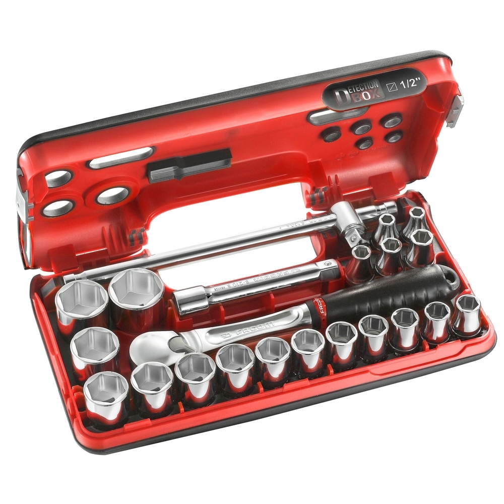 Coffret douilles 1/2' 6pt 22pc - FACOM - SL.DBOX4