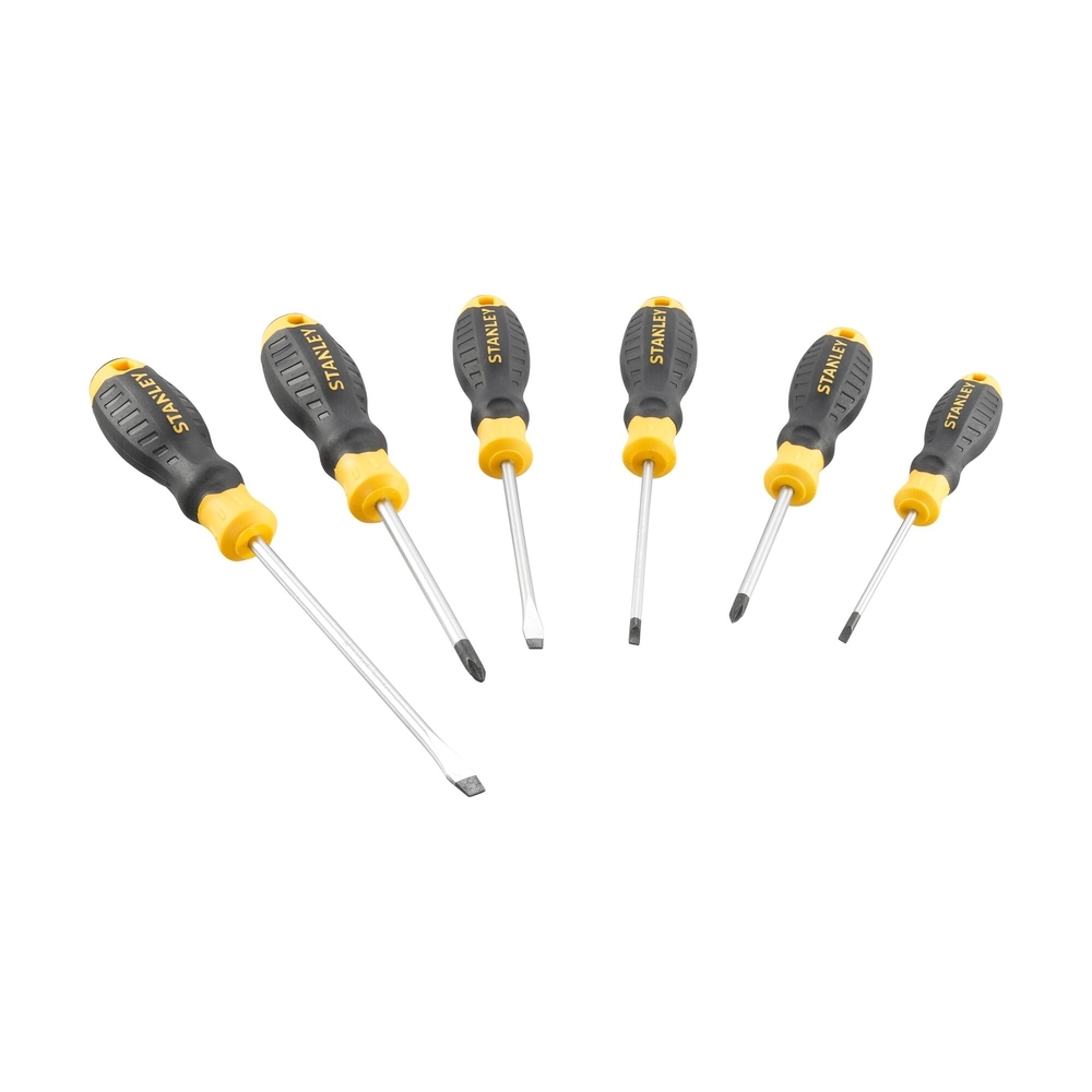 Tournevis Cushion Grip Phillips + électricien + mécanicien - jeu de 6 pièces - STHT16165-0 - STANLEY