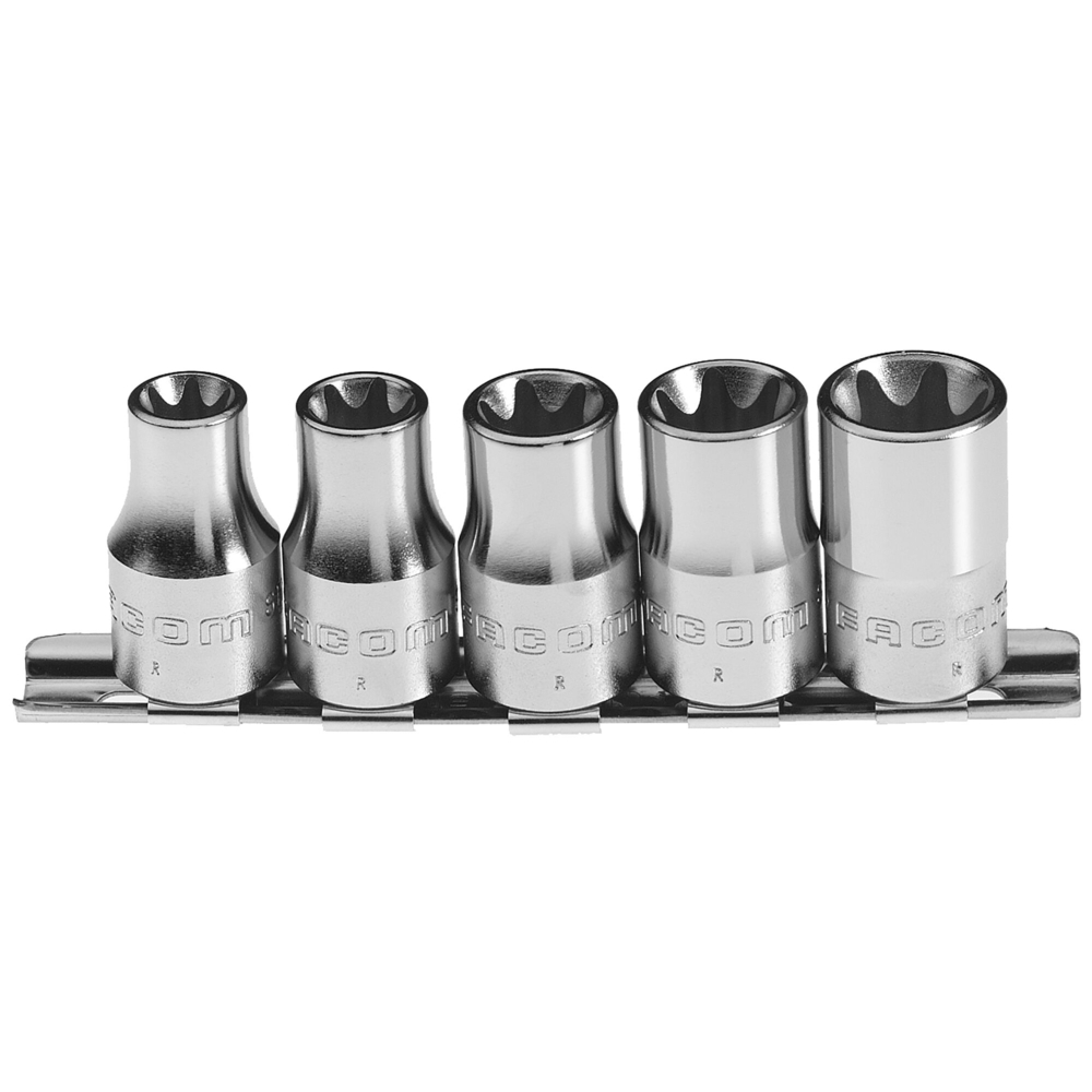 Jeu de 5 douilles Torx sur rack 1/2