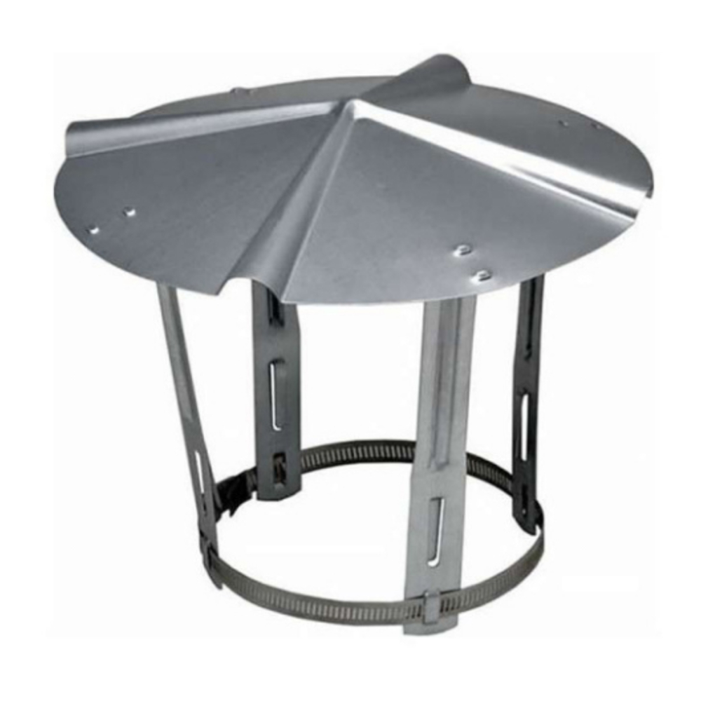 CHAPEAU SIMPLE PAROI ALUMINIUM POUR GAZ INTÉRIEUR Ø125 À 200MM - SOVELOR - AC125