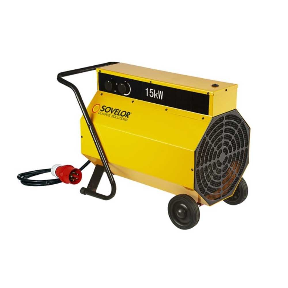 Chauffage électrique 15kW triphasé air pulsé SOVELOR mobile C15