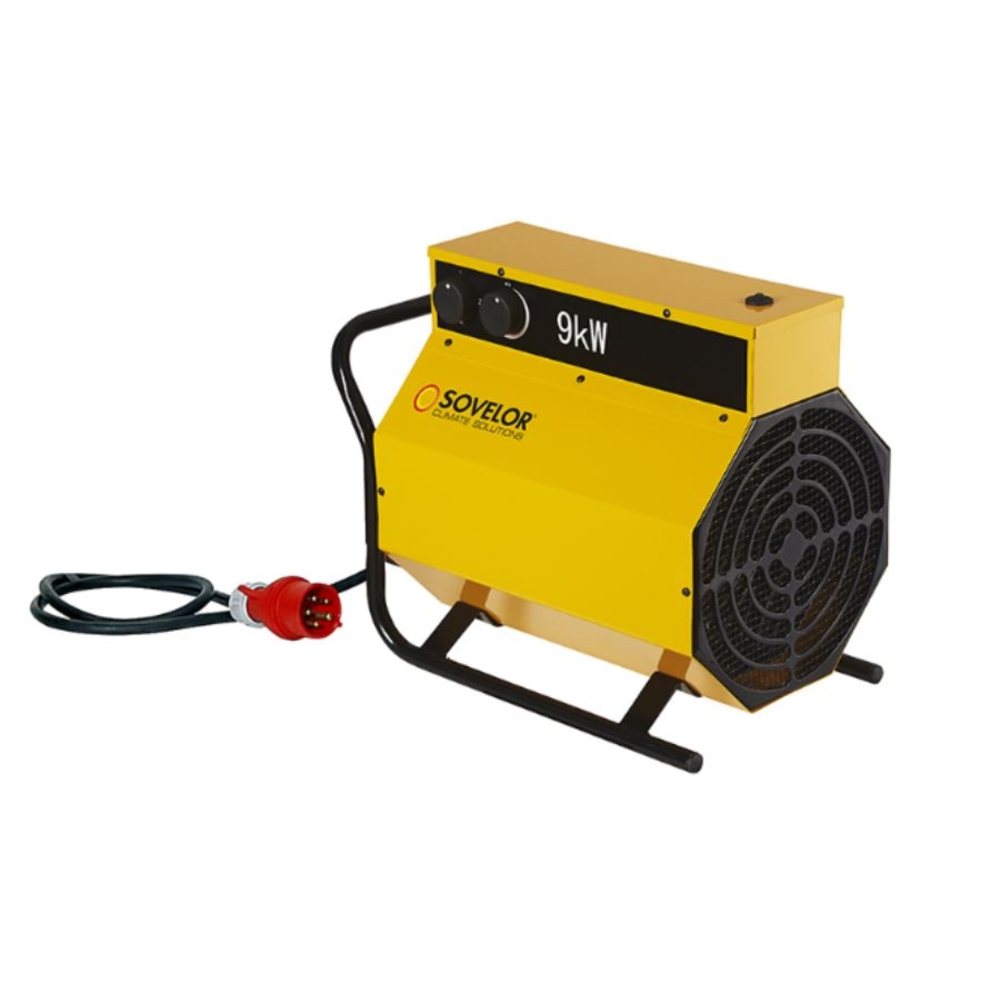 Chauffage électrique 9kW triphasé air pulsé SOVELOR mobile C9