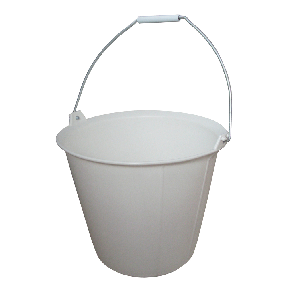 Seau PRO BLANC renforcé à ergots 13 litres anse Diam. 6.3 mm TALIAPLAST - 310131